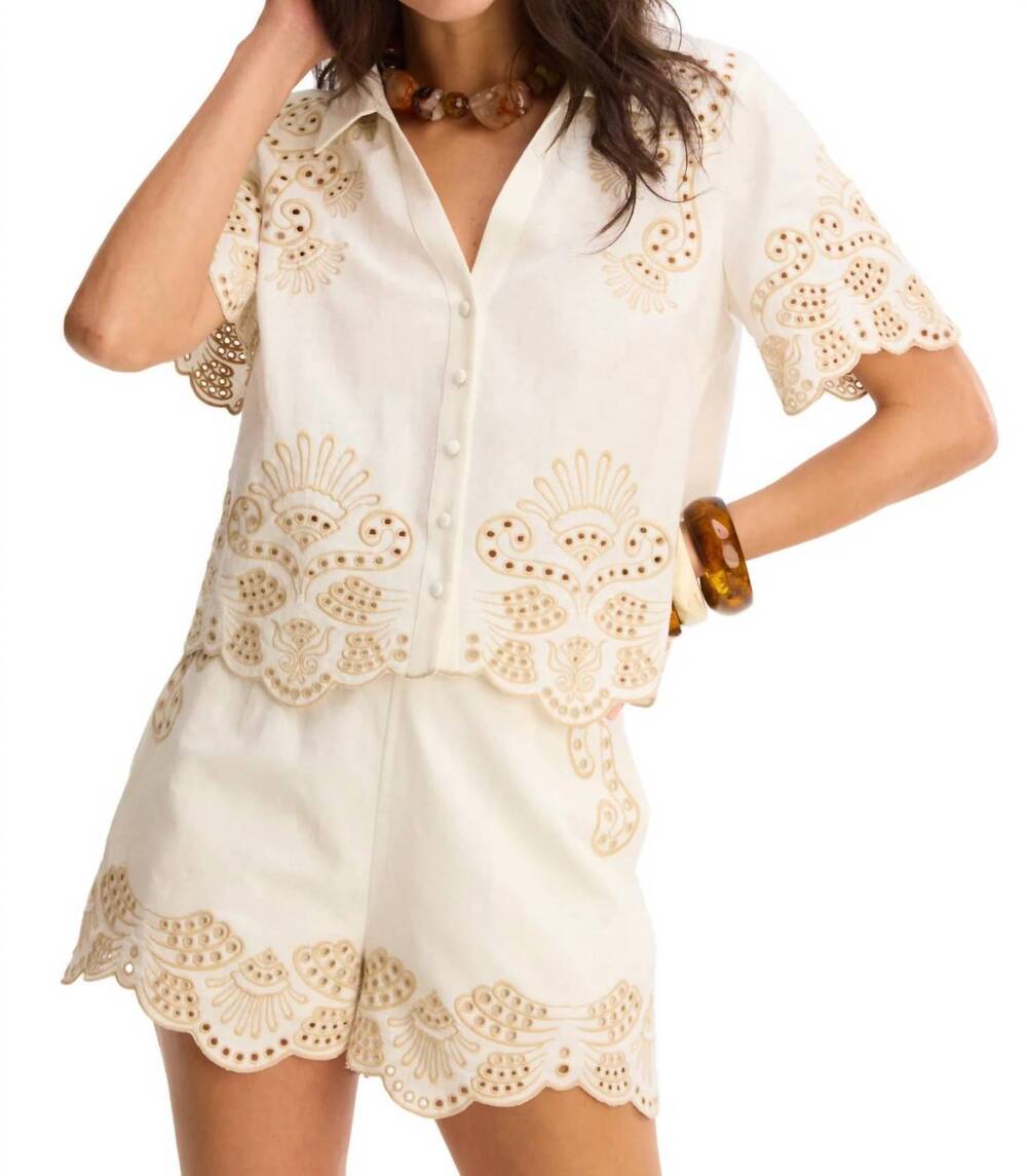 NEW ALLISON NEW YORK eleanor boxy top in off white/sand